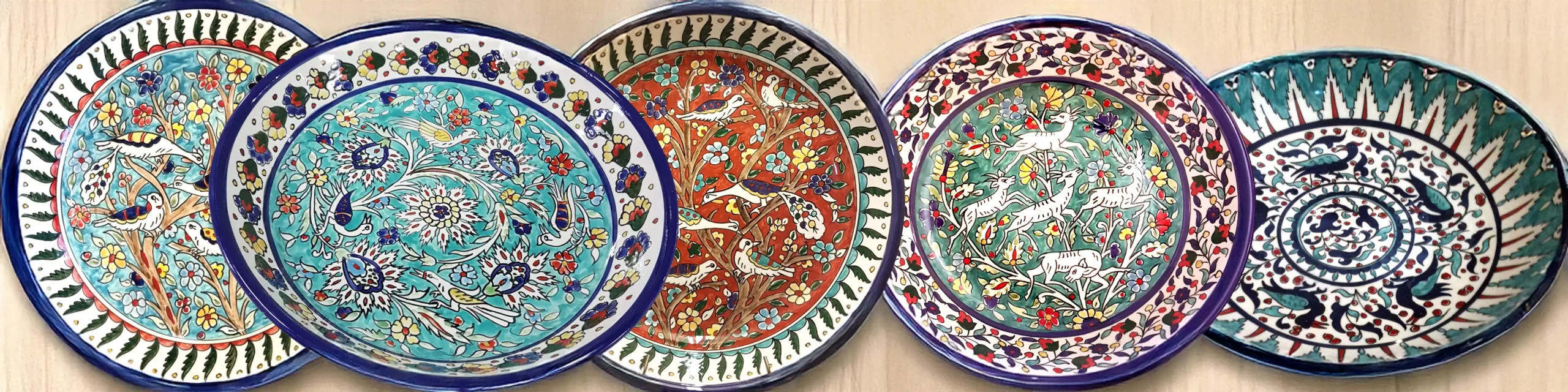 Large hand painted serving bowls