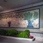 A tile art hand-painted tile mural