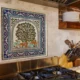 Tree of Life Hand-Painted Tile Mural kitchen tile backsplash