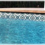 Lori off-white decorative tile with blue, turquoise and green floral pattern, 6x6 in.