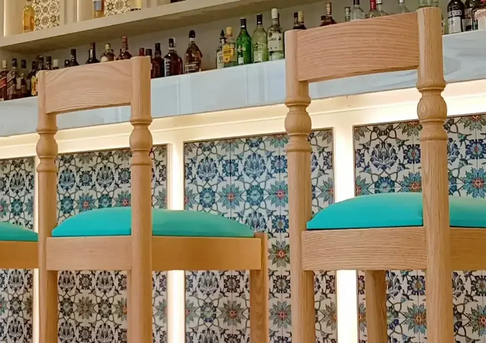 Decorative 6x6 inch tiles hand decorated by the balian Studio