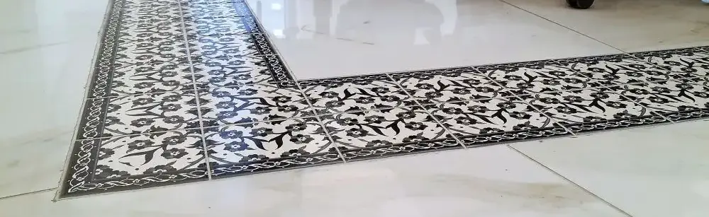 black and white floor tles