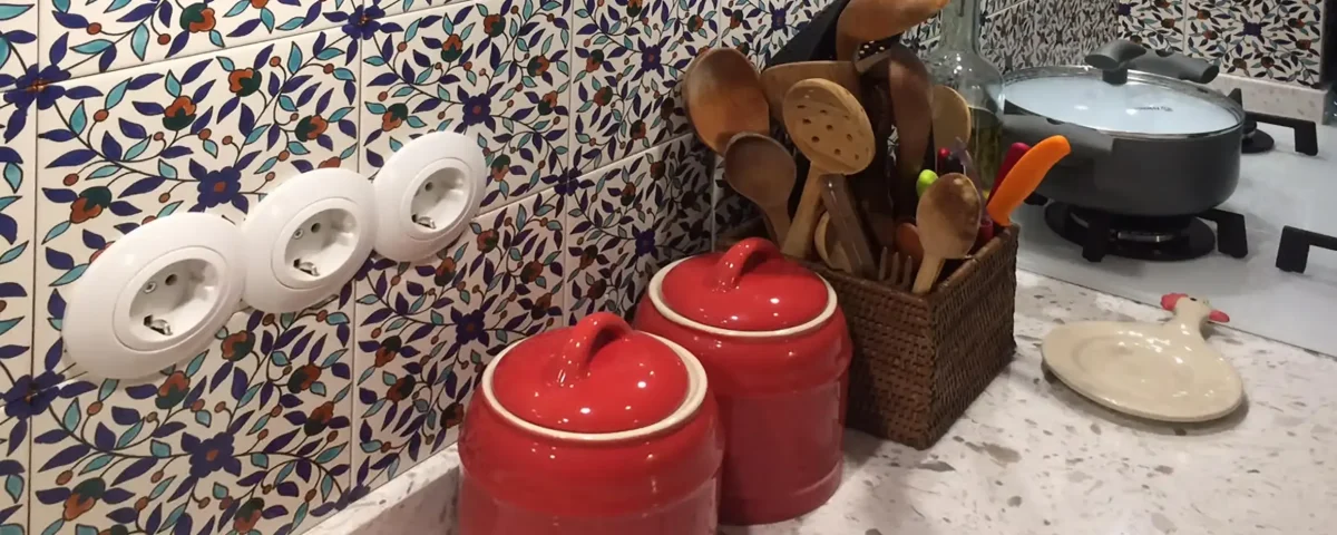 - Balian - Armenian Ceramics white-kitchen-with-blue-tiles