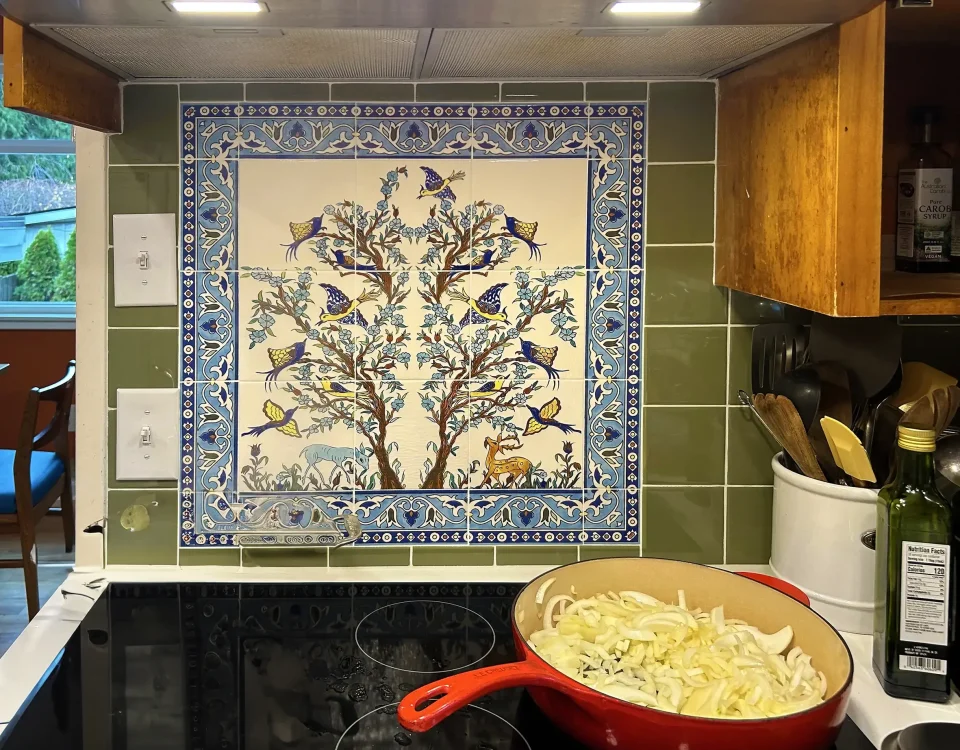 Robin kitchen 2024 dec no pans 1 - Balian - Armenian Ceramics kitchen-tile-mural