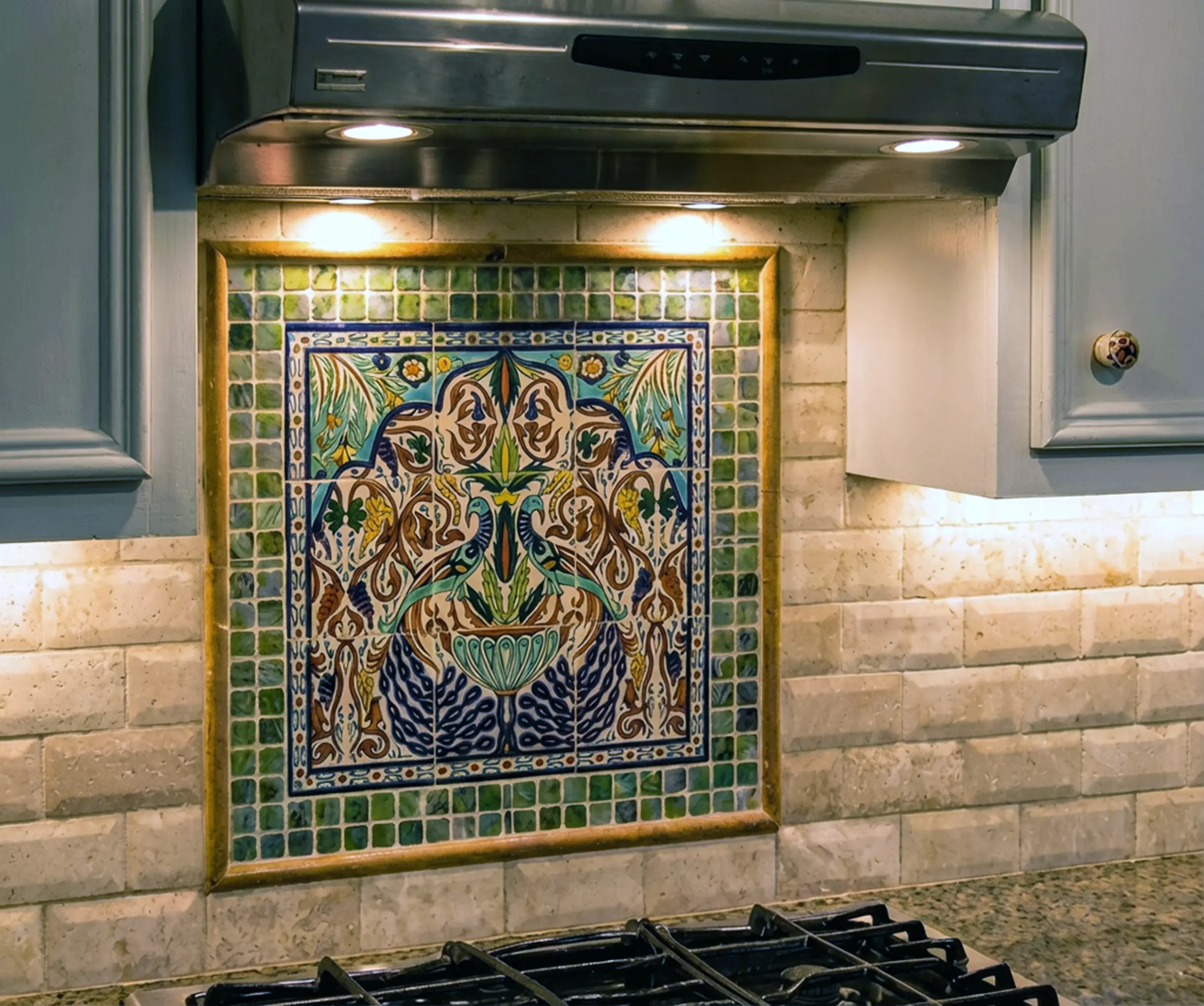 Creative Kitchen Design with Mural Tile Backsplashes
