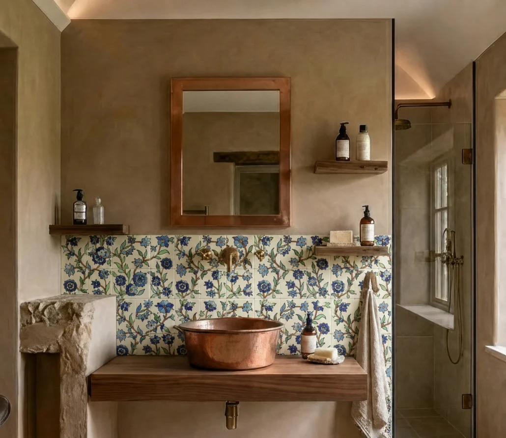 Balian Kema series hand-painted shower tiles