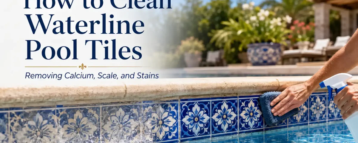 How to clean waterline pool tiles