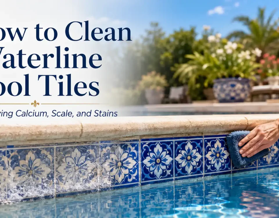 How to clean waterline pool tiles