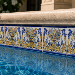 several Cupid with fish-pattern porcelain pool tiles